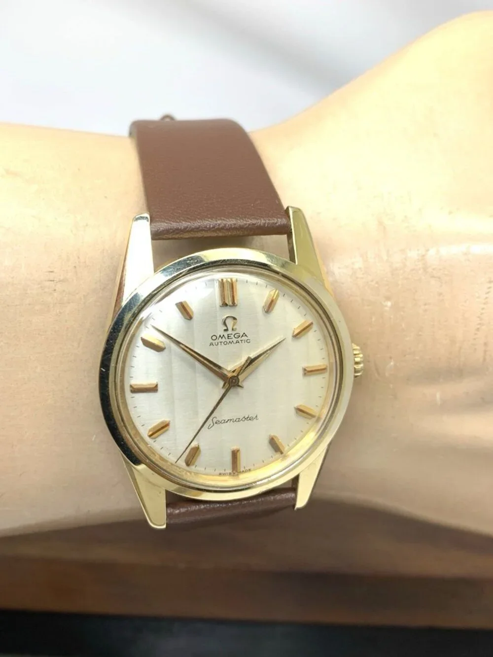 Omega Seamaster 14700 Men's Watch Vintage 1961 Swiss Automatic Striped Dial 34mm